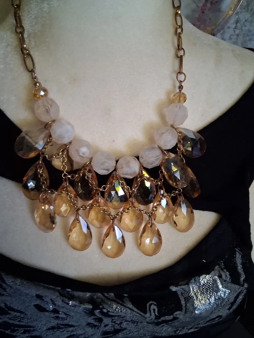 Amber Teardrop Statement Necklace - Women's Jewelry